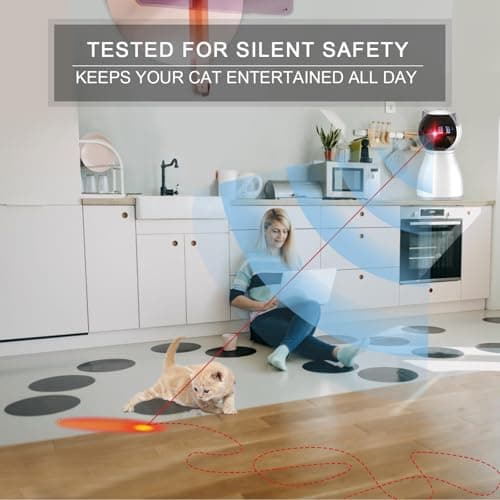 YVE LIFE Laser Cat Toys for Indoor Cats,The 4th Generation Real Random Trajectory Motion Activated Rechargeable Automatic Cat Laser Toy,Interactive Cat Toys for Bored Indoor Adult Cats/Kittens(White)