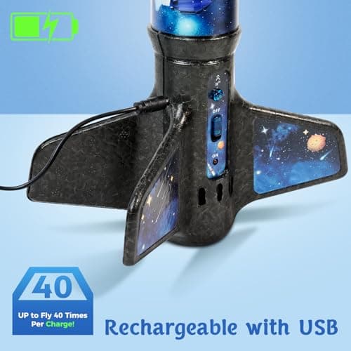 Rocket Launcher for Kids -200 Feet of Flight Altitude, Auto Electric Rocket Toys with Safe Parachute, Outdoor Summer Yard Toys Christmas Birthday Gifts for Boys & Girls Age 6 7 9 10 12 8-13 Years Old