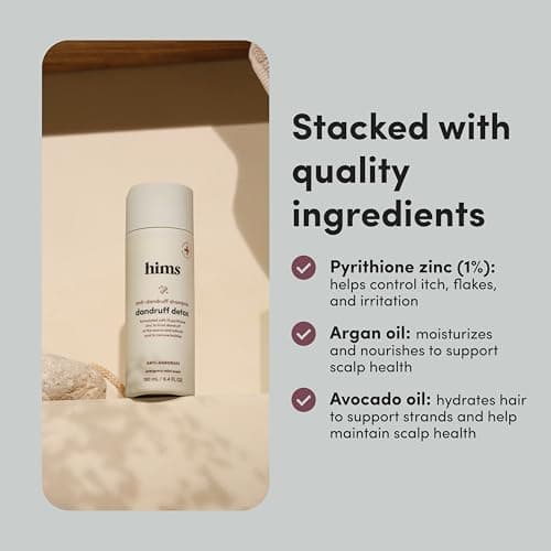 hims Dandruff Detox Anti Dandruff Shampoo, 2 Pack - Anti Dandruff Shampoo for Dry, Itchy Scalp with Pyrithione Zinc 1% and Argan Oil - Paraben Free, Sulfate Free - Evergreen Mint - 2 x 6.4 fl oz