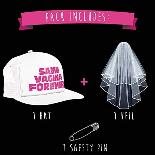 Sterling James Co. Bachelor Party Hat and Veil - Bachelor Party Ideas, Supplies, Gifts, Jokes and Favors (1 Pack - With Veil)