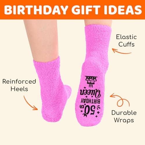 HAPPYPOP 50th Birthday Gifts for Her - Funny Socks for Women in Their 50s, 50 Year Old Birthday Gift