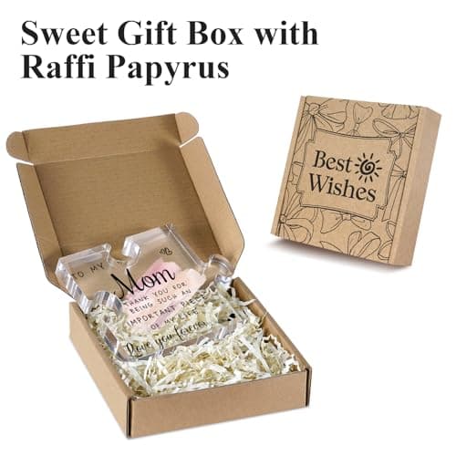 LukieJac Gifts for Mom from Daughter Son - Best Mom Ever Gifts Unique Mother Birthday Acrylic Puzzle-Shaped Plaque Desk Decorations Present for Mom Christmas Anniversary