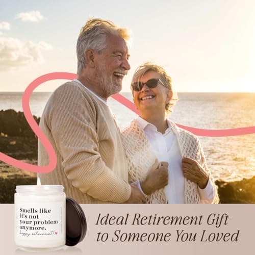 Retirement Gift for Woman, Men - 9oz Lavender Scented Soy Wax Candle- Best 2025 Retired Gifts for Women, Men, Friends, Coworker, Teacher, Funny Retirement Candle Decoration