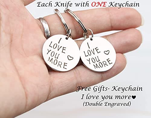 I Love You More Gifts for Him - Engraved Pocket Knife - Valentines Day Gifts for Boyfriend Husband, Anniversary Christmas Gift