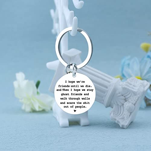 igvean Best Friend Keychains Funny Birthday Gift for Friends Christmas Halloween Gifts for Women Friend Boo Basket Stuffers