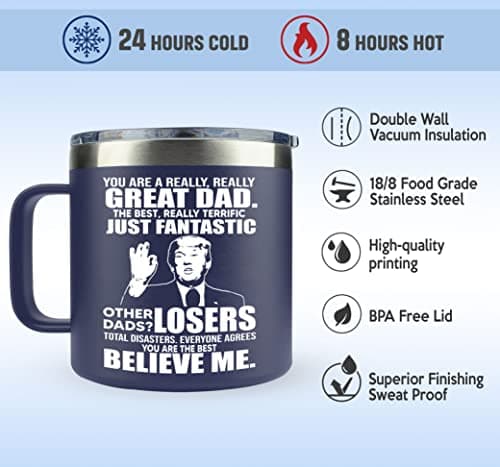 Gifts for Dad from Daughter, Son - Father's Day Gifts for Dad, Men - Dads Birthday Gift Ideas, Happy Birthday gifts for Dads, Fathers - Best Dad Ever Gift, Best dad Mug, 14 Oz Coffee Mug for dad