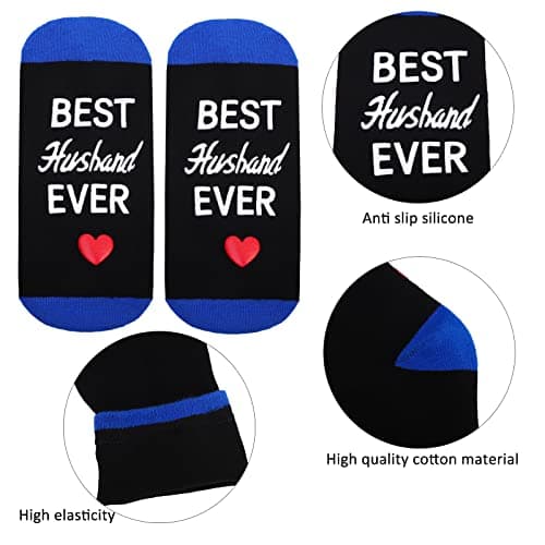 ZXGXLAW Christmas Gifts Idea for Best Husband Ever, Dad Men Funny Fathers Day Socks Birthday Valentines