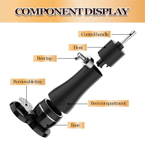 Draft Beer Dispenser, Beer Foam Maker, Beer Draft System for Canned and Bottled, Beer Gifts for Men, Father's Day, Birthday, Black