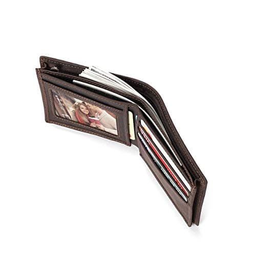 Personalized Engraved Wallet for Boyfriend Husband from Wife Girlfriend - Valentines Day Christmas Birthday Anniversary Wedding - I Love You - Men Bifold Leather Wallets for him