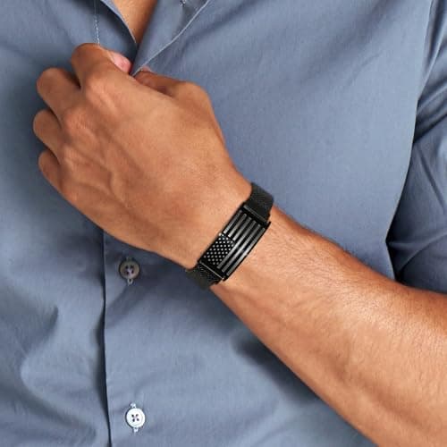 To My Dad/New Dad/Stepdad/Father-in-Law Bracelet, Adjustable Stainless Steel American Flag Bracelet Jewelry, Birthday Valentine Father’s Day Gifts