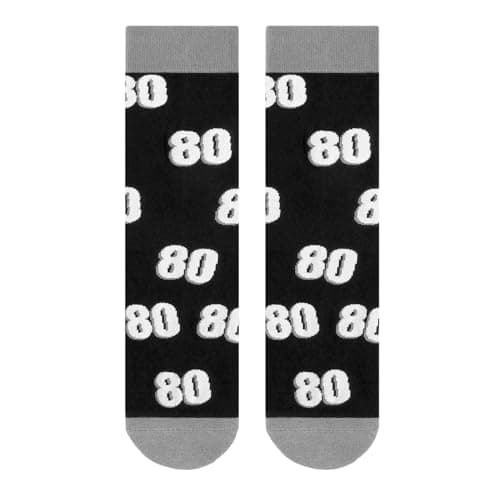 40th 50th 60th Birthday Gifts for him，Men 40th 50th 60th Birthday Decorations, Funny Black Crew Cotton Socks