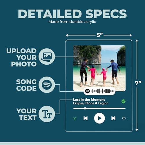 Personalized Spotify Plaque - Upload Your Own Photo and Song - Custom Gift for Girlfriend or Boyfriend