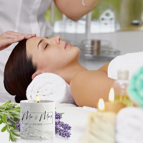 Mr and Mrs Gifts, Wedding Gift for Couples, Newlyweds Wedding Registry Bride and Groom to Be, Bridal Shower Gifts - 6 Oz 2025 New Couple Ceramics Candle