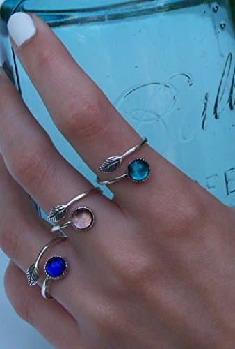 Bottled Up Designs Handmade Vintage Botanical Ring, Recycled Antique Glass Bottles, Sterling Silver, Eco Friendly, Made in USA, Birthday Gifts, Mothers Day, Women, Anniversary