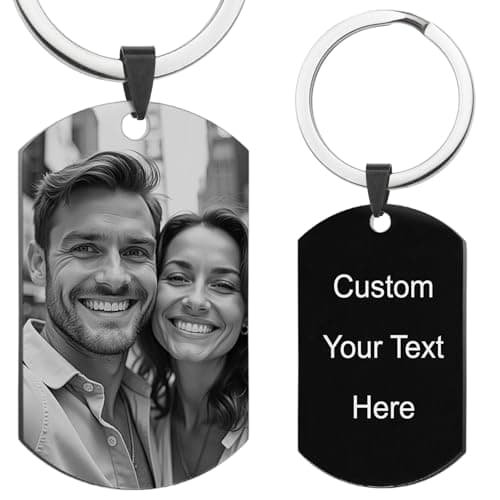 Queenberry Custom Keychain with Picture Personalized Photo Keychain Gift Valentines Day for Men Boyfriend