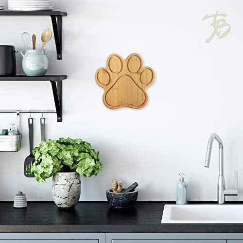 Totally Bamboo Paw Shaped Bamboo Wood Cutting Board and Charcuterie Board, Great Gift for Dog and Cat Lovers