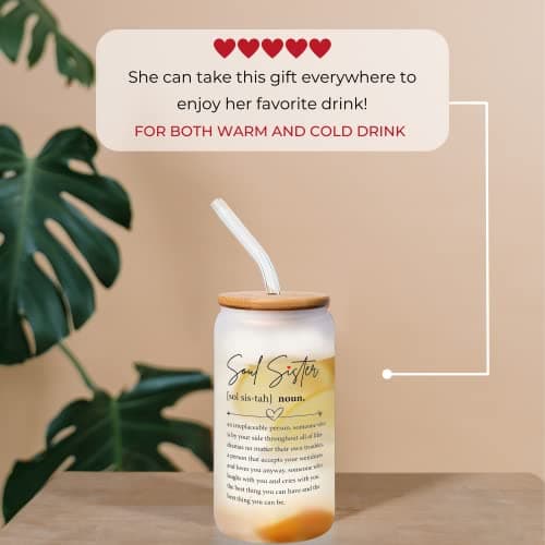 Friendship Gifts for Women Friends, Gifts for Friends Female, Gifts for Best Friend - Gifts for Sister - Sister Birthday Gifts - Galentines Day, Valentines Gifts for Friends - 16 Oz Can Glass