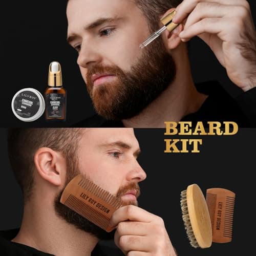 Father's Day Gift for Men - Luxury 30-Piece Bath & Beard Gift Set for Men, Bath & Body Care Kit for Him with Beard Wax | Christmas, Valentine's Day, Birthday, Spa Kit Travel Bag Gift for Dad