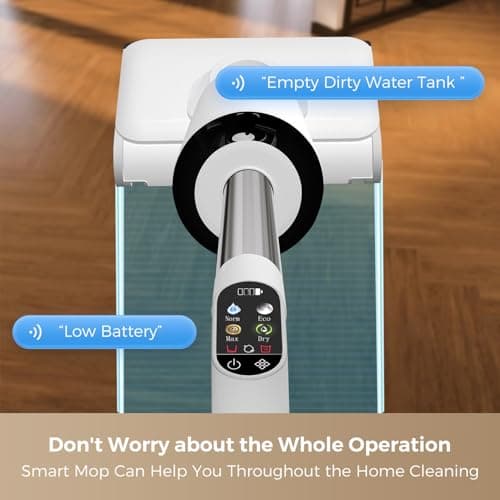 Wet Dry Vacuum Cleaner, 180° Lay-Flat Cordless Vacuum Mop Combo with Edge Cleaning, All-in-One Floor Cleaner for Hard Floors, Self-Cleaning, 45mins Runtime, LED Display, Voice Prompts