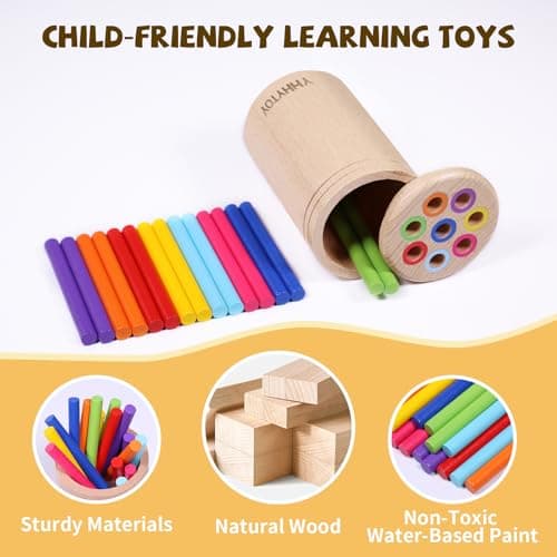 Montessori Toys for 1+ Year Old, Toddler 18 Month Old Toy Color Sorting Preschool Learning Activities, Fine Motor Skills Sensory Toys for Toddlers 1-3, 1 2 3 Year Old Girl Boy Baby Gifts