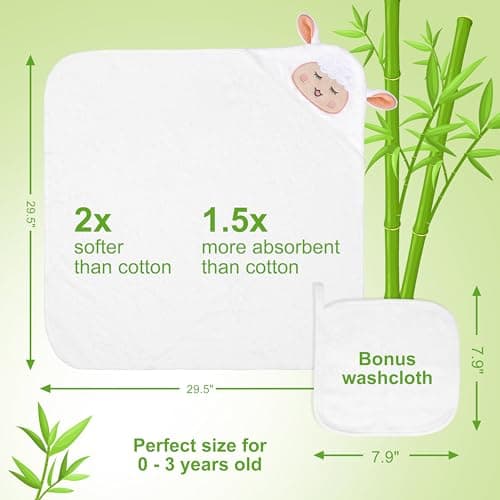 My First Noahs Ark 7 pcs Baptism Gift Set, Dedication, Christening and Baptism Gifts for Girl and Newborn Baby, Includes Washcloth and Hooded Towel,Baby Bath Book, 3 Bath Toys and Gift Bag