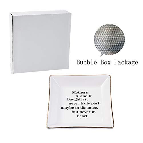 Ueerdand Gift for Mom from Daughter, Mother's Day, Christmas, Thanksgiving, Birthday Gift for Mother and Daughter Ceramic Ring Dish Decorative Jewelry Tray