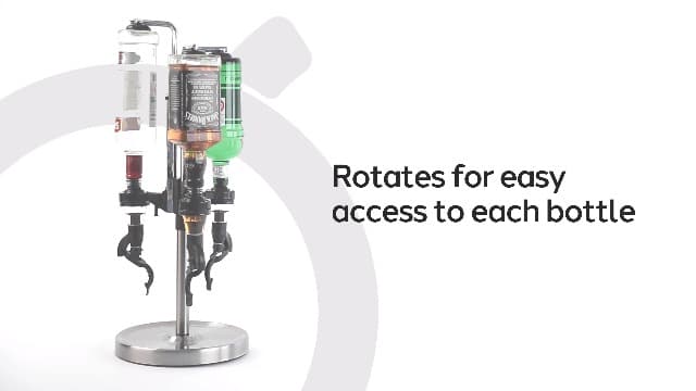 OGGI Professional 3-Bottle Revolving Liquor Dispenser, Stainless Steel