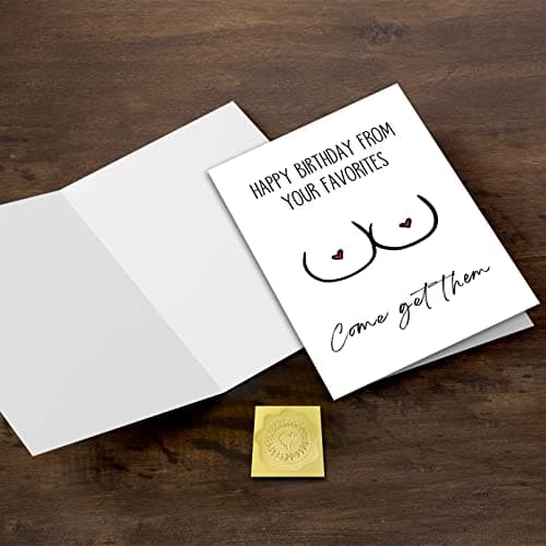 GYYsweetus Funny Husband Birthday Card, Sexy Birthday Gift, Rude Bday Card for Boyfriend, Humorous Birthday Card from Wife Girlfriend (Come Get Them)