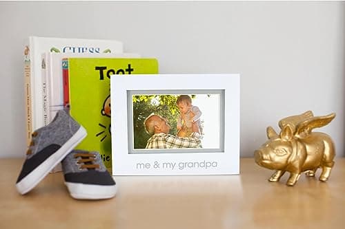 Pearhead Me and My Grandpa Picture Frame, Baby Keepsake Photo, Gender-Neutral Nursery Décor, First Father's Day, Grandparents Gift, White