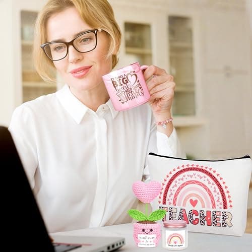 Teacher Appreciation Gifts for Women 7 Pcs, Back to School End of Year Thank You Gifts for Teachers Basket for Graduation, Retirement, Birthday, Christmas