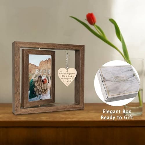 Side by Side or Miles Apart - Dear Friends Are Always Close to the Heart Best Friend Picture Frame Gifts for Long-Distance Friendships Gifts for Women, BFF, Bestfriend, Besties