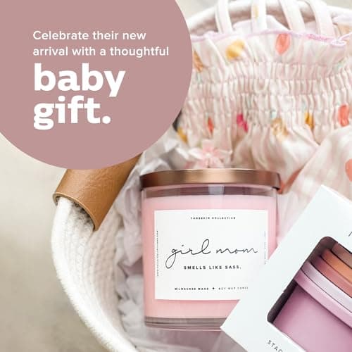 ThreeKin Scented Candles for Girl Mom, Natural Soy Wax Candles for Home, Relaxing Aromatherapy for Moms, Lavender Essential Oils with a Hint of Sass, Long Lasting Candle Burns for 75 Hours