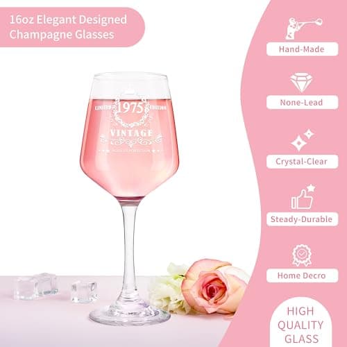 LUCOTIYA 50th Birthday Gifts for Women 50th Birthday Gifts for Her Vintage 1975 Gifts Idea For Women,Friends,Sister,Mom,Aunt