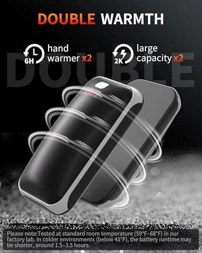 Hand Warmers Rechargeable, 2 Pack Electric Hand Warmer, Reusable Portable Pocket Heater USB Handwarmers, Gifts for Men, Women, Indoor, Outdoor, Hiking, Skiing, Camping, Hunting Accessories