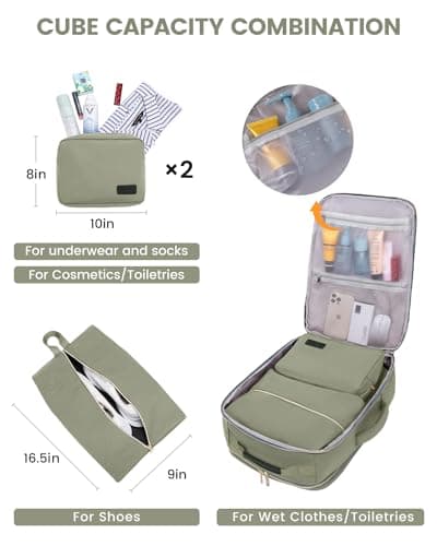 LOVEVOOK 40L Travel Backpack for Women & Men, Airline Approved Carry On Luggage with 3 Packing Cubes, TSA Overnight Bags, Waterproof Personal Item Bag, Weekender Essentials Backpacks fits 17" Laptop