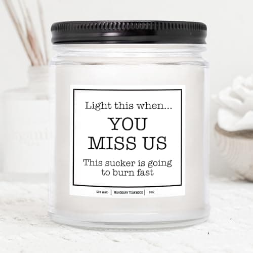 You Nique Designs Moving Away Candle 9 oz - Goodbye Gifts for Friends, Neighbors, Farewell Candles for People Moving, Going Away Gifts for Someone Moving Away (Mahogany Teakwood)