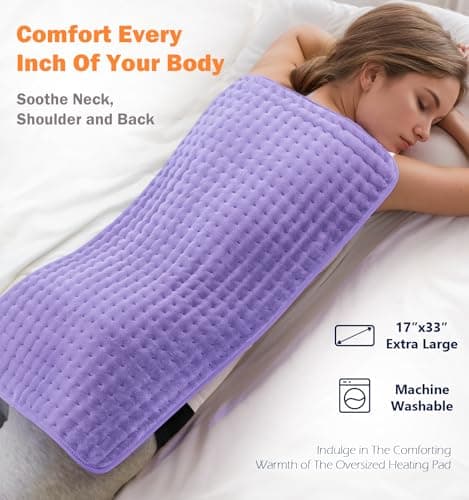 17"x33" Heating Pad for Back Pain Relief, Electric Heating Pads for Neck/Shoulder/Muscle Pain, Auto Off, 6 Heat Settings - Mothers Day Christmas Gifts for Women Mom Sister Wife Grandma
