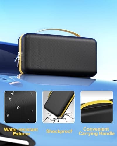 ProCase Hard Case for Fanttik Slim V8 Apex/ V8 Mate/ V10 Apex/ V10 Mate Cordless Car Vacuum, Portable Travel Carrying Storage Organizer with Mesh Pocket for Mini Handheld Vac Cleaner Accessory -Black