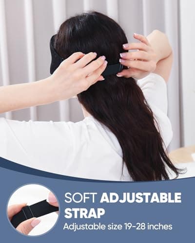 MZOO Luxury Sleep Eye Mask for Side Sleeper Men Women, Zero Eye Pressure 3D Sleeping Mask, Light Blocking Patented Design Night Blindfold, Soft Eye Shade Cover for Travel, Black