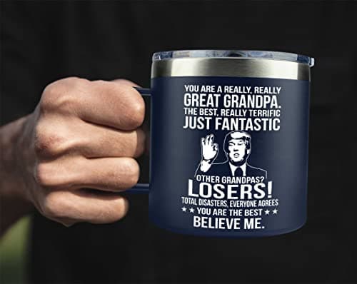 Gifts for Grandpa from Granddaughter, Grandson, Grandchild on Christmas- Grandpa gifts for Christmas - Grandparents Gifts - Birthday Gifts for grandpa -14oz Stainless Steel Mug - Insulated