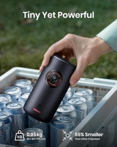 NEBULA Capsule 3 Laser Projector, Upgraded with Google TV and Official Netflix, Mini Smart TV Projector with Wi-Fi, Outdoor Portable Projector, Dolby Digital, 120-Inch Screen, 2.5H Built-In Battery