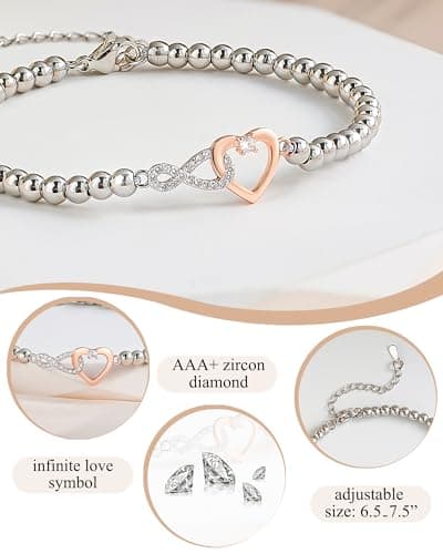 Shonyin Infinity Love Bracelet for Women Girls, Sister-in-law Bonus Daughter Girlfriend Daughter-in-law Great Grandma Bonus Mom