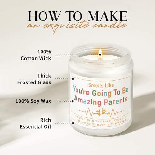 AceThrills Gender Reveal Gifts, New Parents Gift for Couples, Pregnancy Gifts for First Time New Mom Dad Gift - 7 Oz Lavender Scented Candle