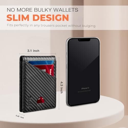 Zitahli Wallet for Men Slim 11 Credit Card Holder RFID Blocking Small Men's Wallet Bifold Minimalist Front Pocket With Mens Gifts Box