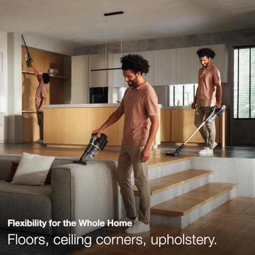 Miele Duoflex Extra Vacuum Cleaner, Cordless and Bagless Multi-Use, Multi-Floor Flexible Stick Vacuum with 2 Attachable Brushes, in Brilliant White / Space Grey