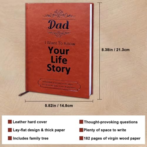 JUNQIU Dad I Want To Hear Your Story, A Father’S Guided Journal Book - Gifts For Dad Birthday, Fathers Day Dad Gifts From Daughter Son, Dad Gifts For Christmas, Dads Gift