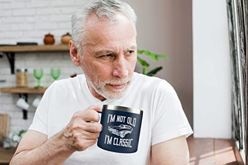 Gifts for Dad from Daughter, Son, Kids on Fathers Day, Christmas - Grandpa Gifts for Christmas - Birthday gifts for Grandpa - Dad Birthday gifts - Funny Mug 14oz, Navy Insulated Stainless Steel