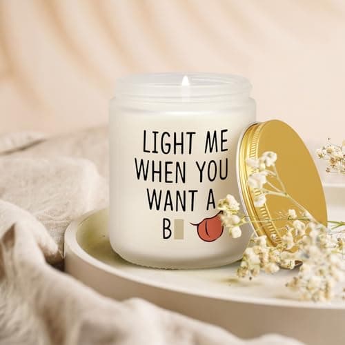 Gifts for Him - Light Me When You Want A B Candle, Funny Birthday Gifts for Men Naughty Valentines Day Engagement Anniversary Christmas Gift for Husband Boyfriend Fiance Guy