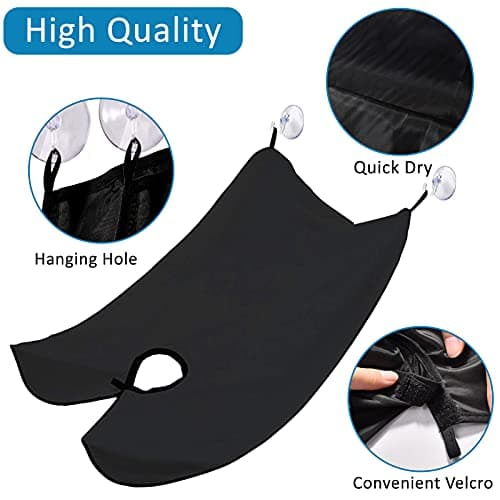 Beard Bib Beard Apron Gifts for Men Dad Fathers Day Anniversary Valentines Day Stocking Stuffers Christmas Gifts for Him Boyfriend Husband From Daughter Son Beard Trimming Catcher Bib Black