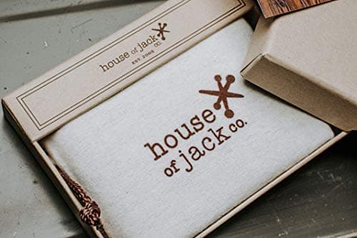 House of Jack Co. Bass Fish Bifold Wallet for Men and Outdoorsmen with Two ID Windows, Full Grain Cowhide Leather Wallet, Black